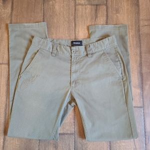 Brixton Olive Green Straight Leg Mens Pants 32x32